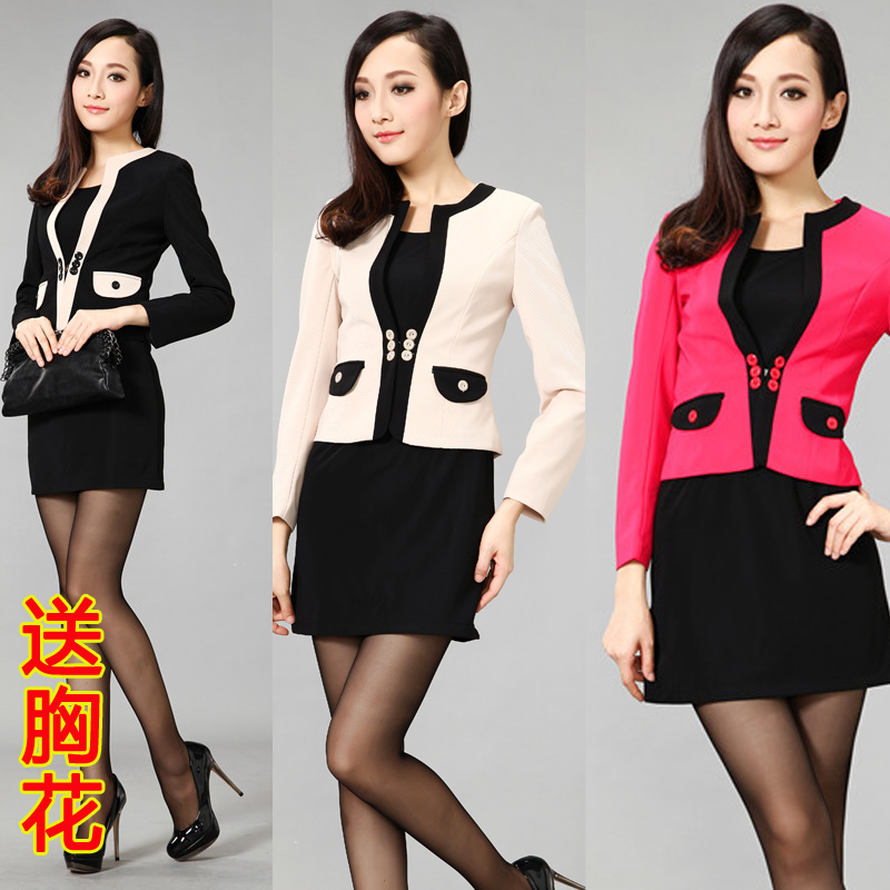 Spring ol work wear women's fashion skirt professional set one-piece dress set work wear