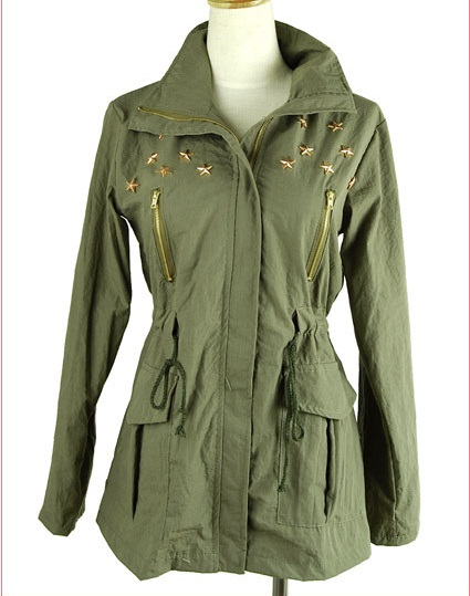 Spring outerwear trench sweet slim zipper medium-long trench outerwear