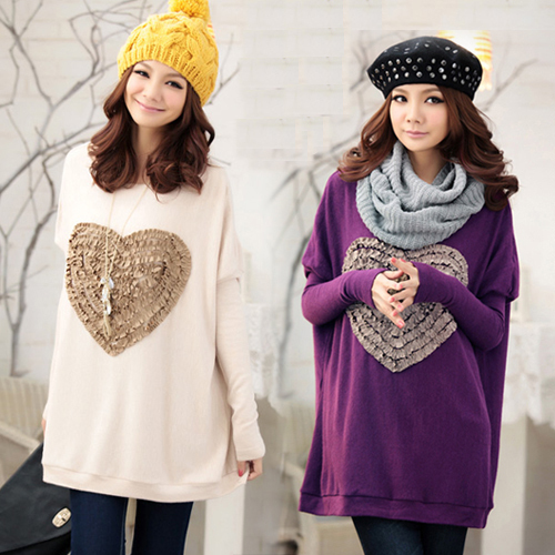 Spring plus size maternity clothing spring fashion loose long design T-shirt long-sleeve top outerwear