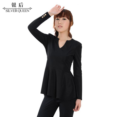 Spring sexy 2013 V-neck slim waist elegant umbrella skirt top A5