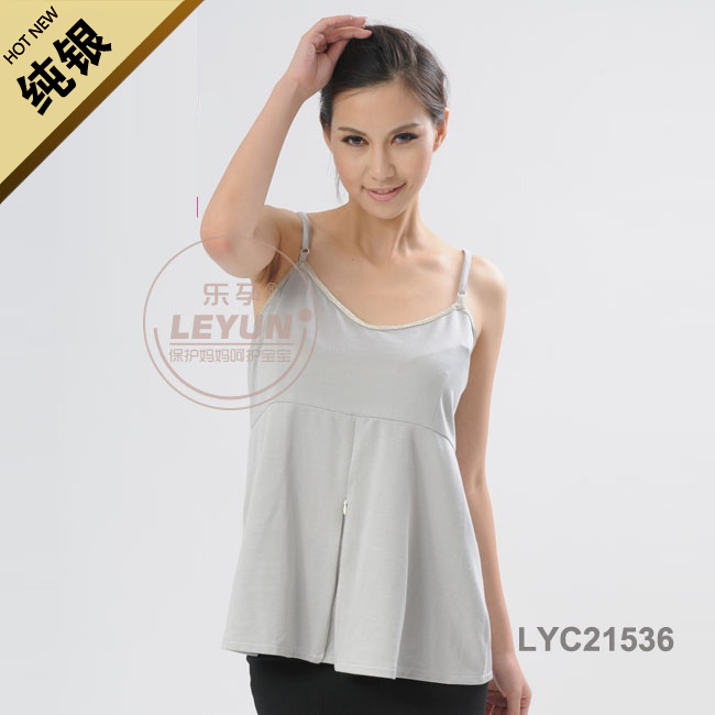 Spring silver fiber radiation-resistant new arrival fabric silver fiber spaghetti strap