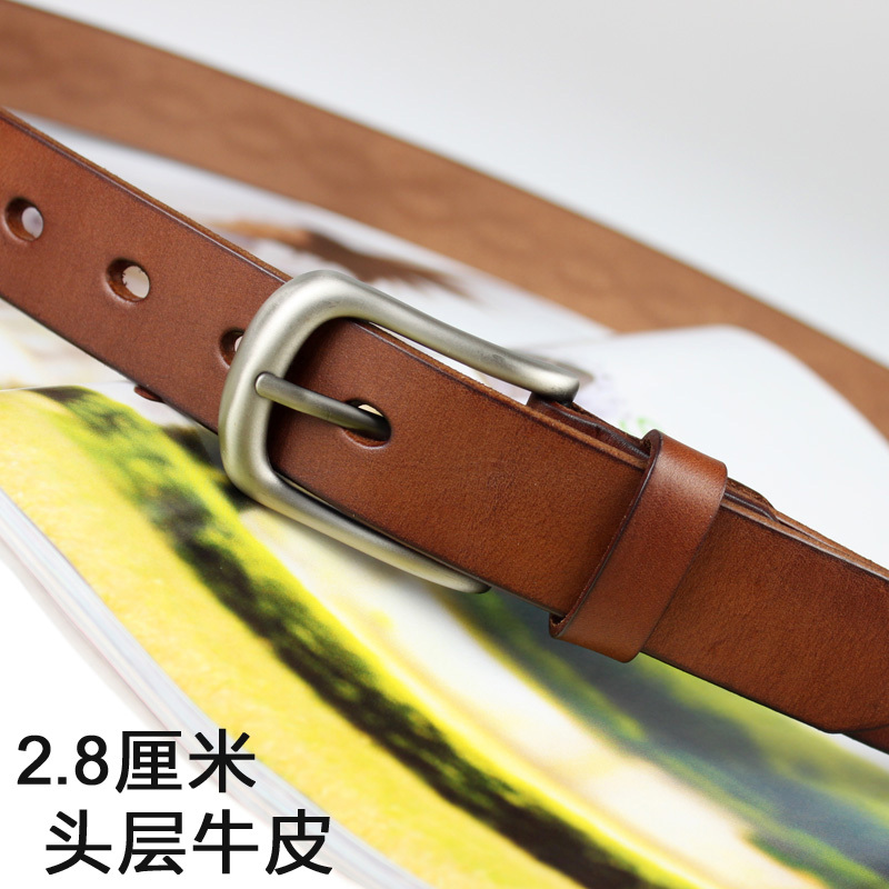 Spring strap women's Women genuine leather first layer of cowhide crushing all-match belt decoration