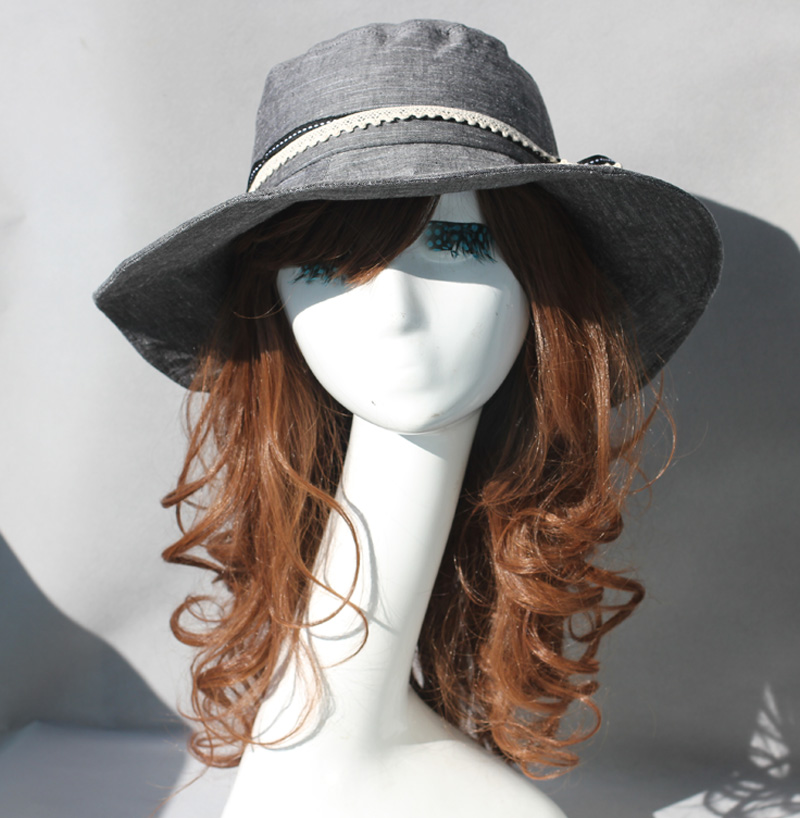 Spring summer women's fluid sunbonnet women's bucket hats sunscreen female hat folding maozi