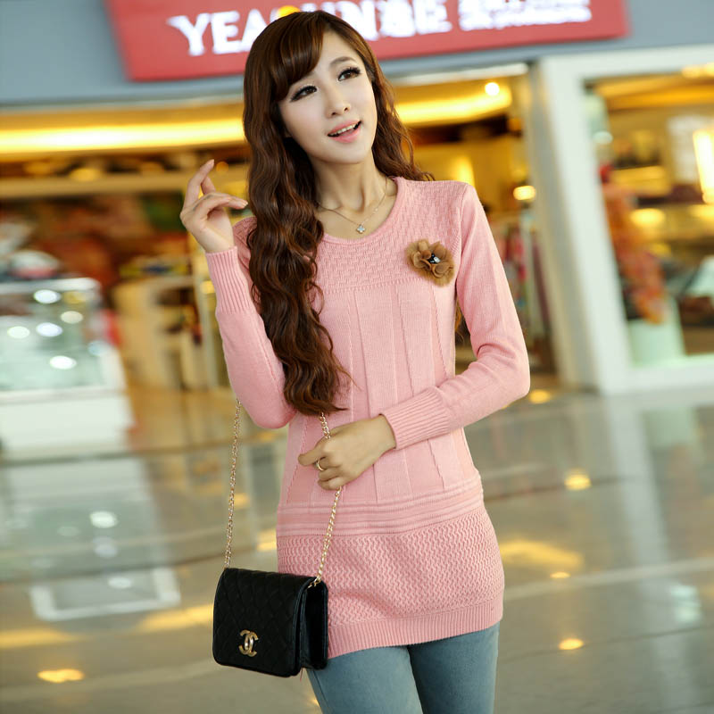 Spring sweet gentlewomen brief all-match yarn shirt corsage female knitted yarn shirt