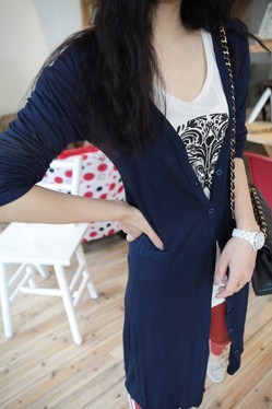 Spring sweet slim female cardigan spring and summer brief medium-long outerwear
