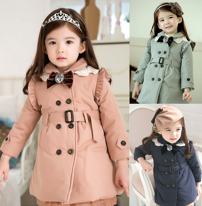 Spring/winter elegant princess thickening girls clothing kid's wadded jacket cotton-padded jacket outerwear free shipping