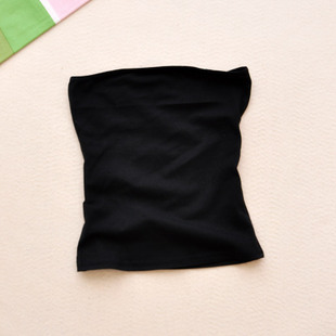 Spring women's 100% cotton long design tube top tube top small black white basic underwear