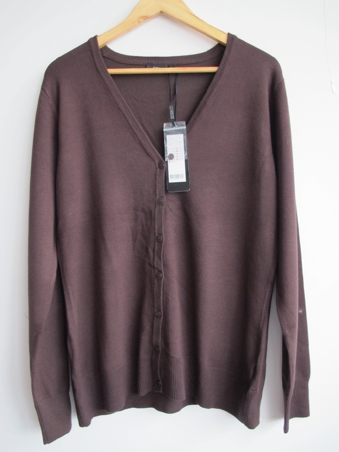 Spring women's cardigan outerwear plus size clothing V-neck sweater top end of a single coffee
