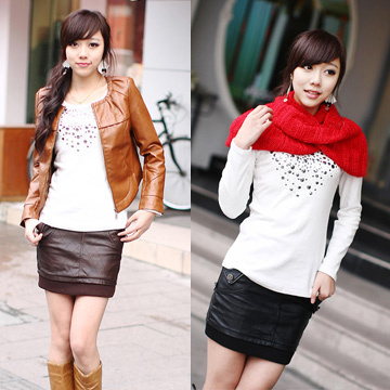 Spring women's classic fashion leather skirt series 2