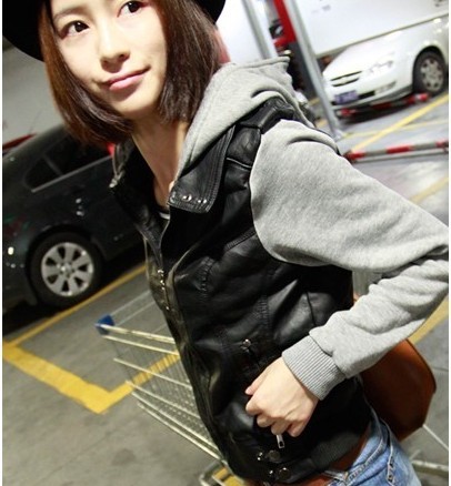 Spring women's fashion slim motorcycle jacket short design small leather clothing outerwear