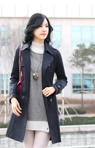 Spring women's long design slim trench 6612 2