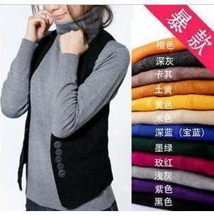 Spring women's plus size turtleneck sweater basic shirt short design basic sweater