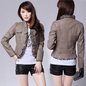 Spring women's short jacket 2013 spring and autumn fashion slim leather clothing short jacket stand collar short jacket design