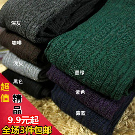 Spring yarn stockings wheat twisted thread stovepipe legging socks thick plus velvet pantyhose