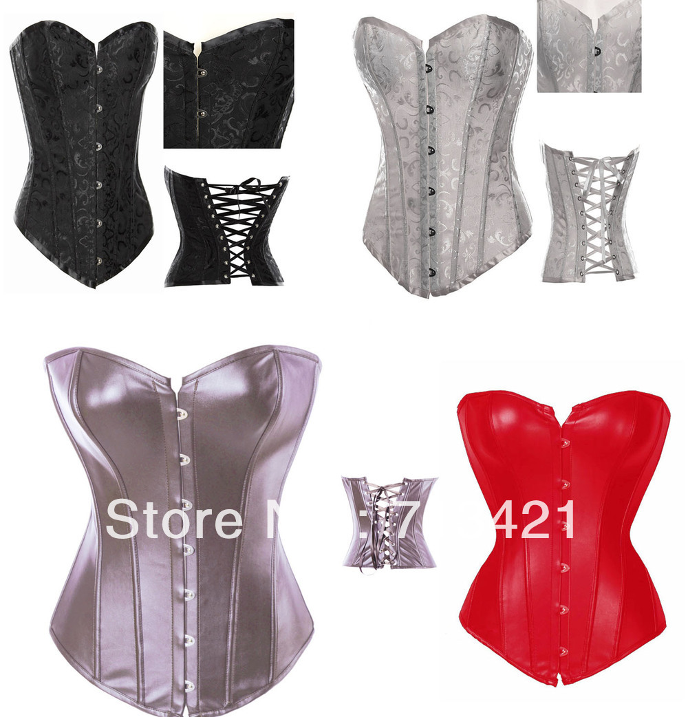 Stain Sexy Women Push Up Printing Corset+G String Set,Lace Up Bodysuit,corset lace,body magic shaper for women Boned Shapewear