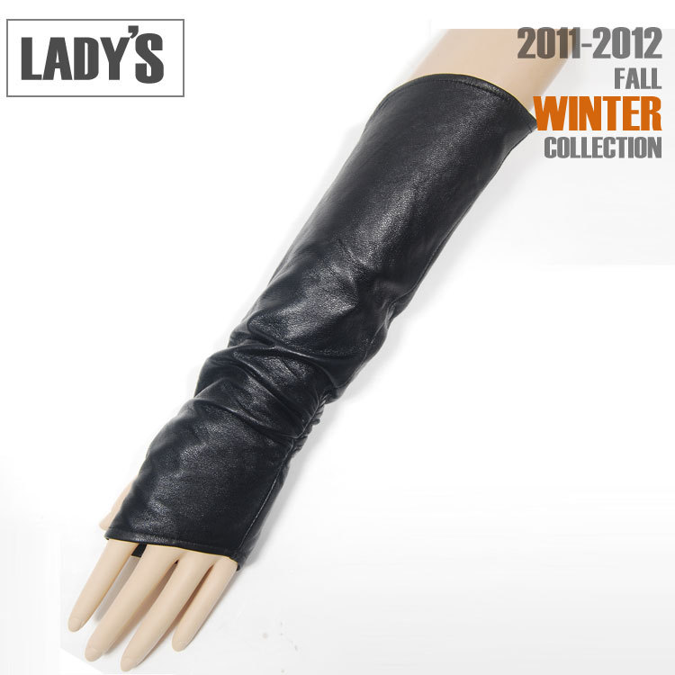 Star Foreign Trade 40 fingerless pleated paragraph arc traditionaltasks of cutting genuine leather sheepskin gloves