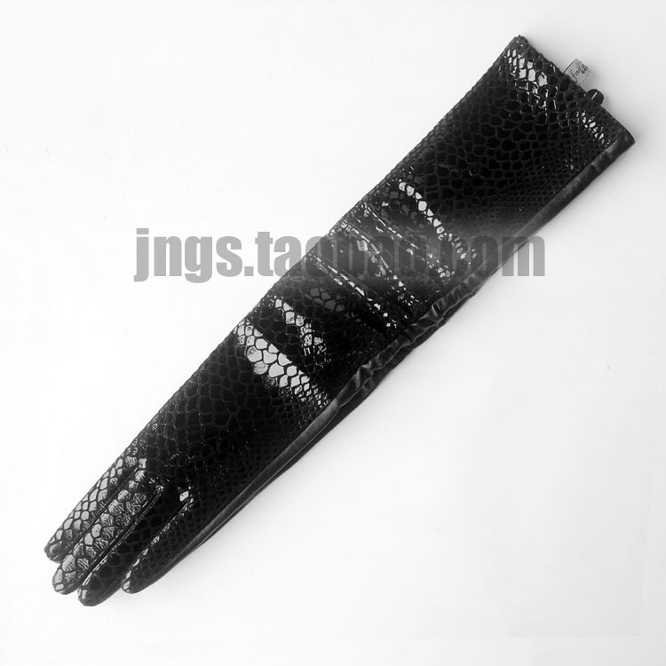 Star Foreign Trade 50cm long design sheepskin leather serpentine fashion genuine leather long gloves star