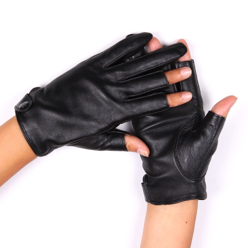 Star Foreign Trade Fashion women's lucy refers to genuine leather gloves hip-hop sheepskin gloves