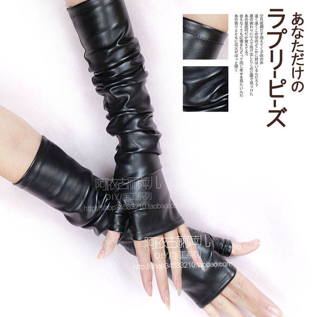 Star Foreign Trade Leather gloves long gloves fashion personality