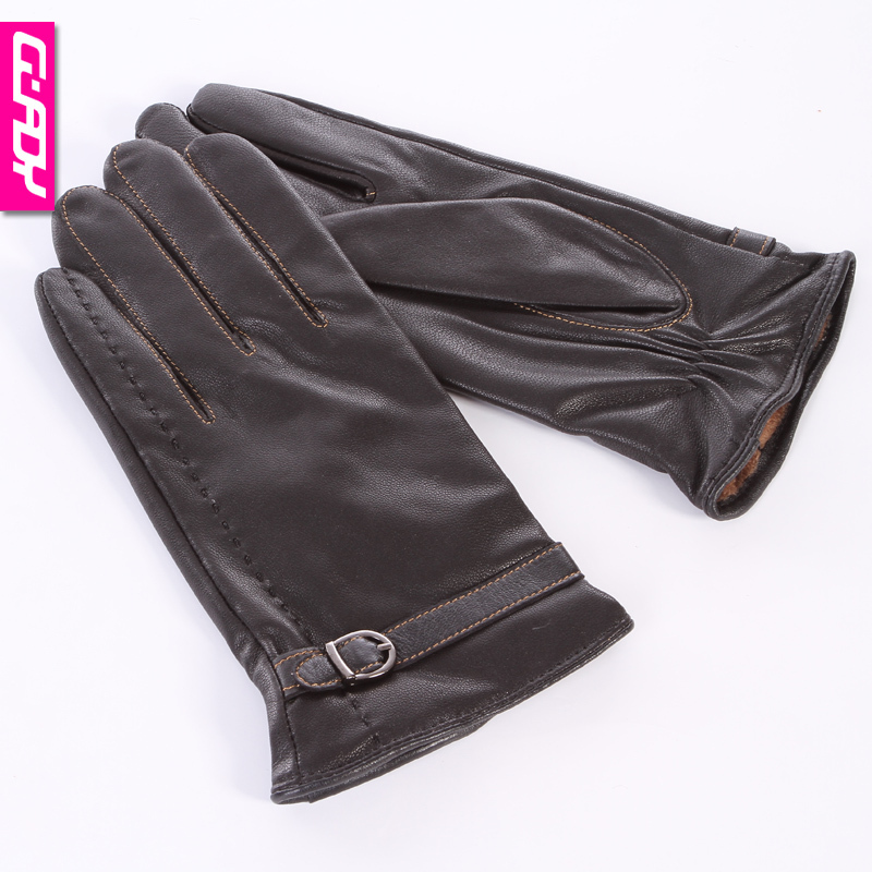 Star Foreign Trade Winter women's hasp sheepskin genuine leather gloves autumn and winter fashion leather gloves thermal