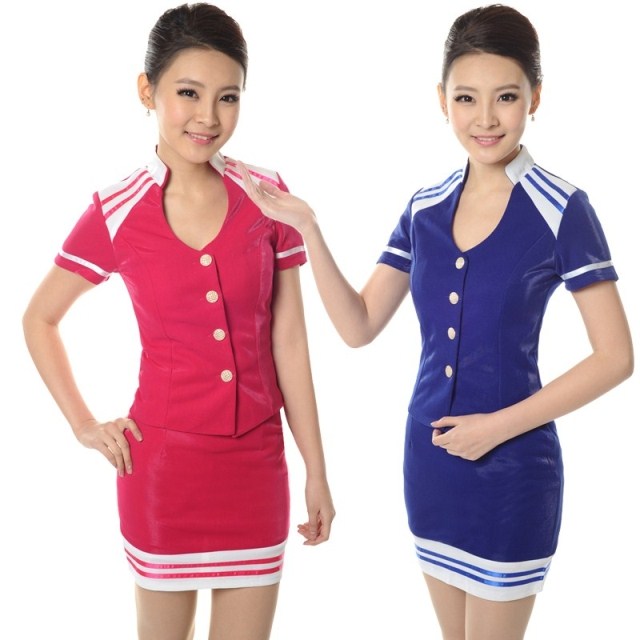 Stewardess clothing professional set work wear ol front desk women's white collar formal autumn and winter uniform