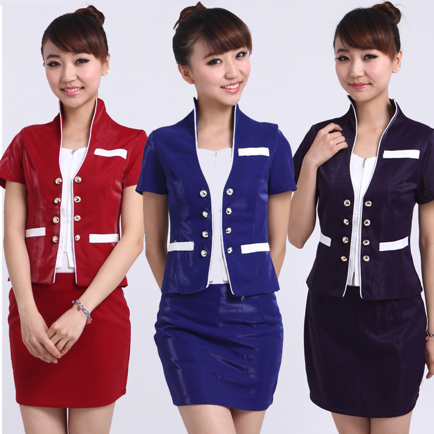Stewardess uniforms professional set work wear summer female ktv promotional clothes