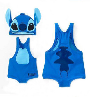 Stitch style swimwear child swimwear cartoon swimwear