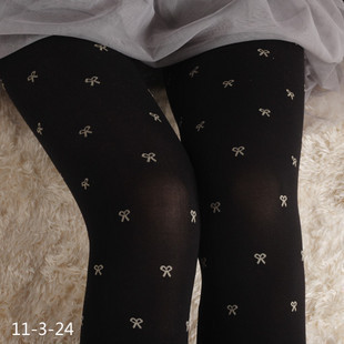 Stockings rompers bow circle dot black stockings pantyhose socks