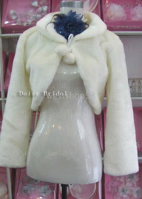 Stole Shawl S4 Lovely Beige White/Ivory Wedding Faux Fur