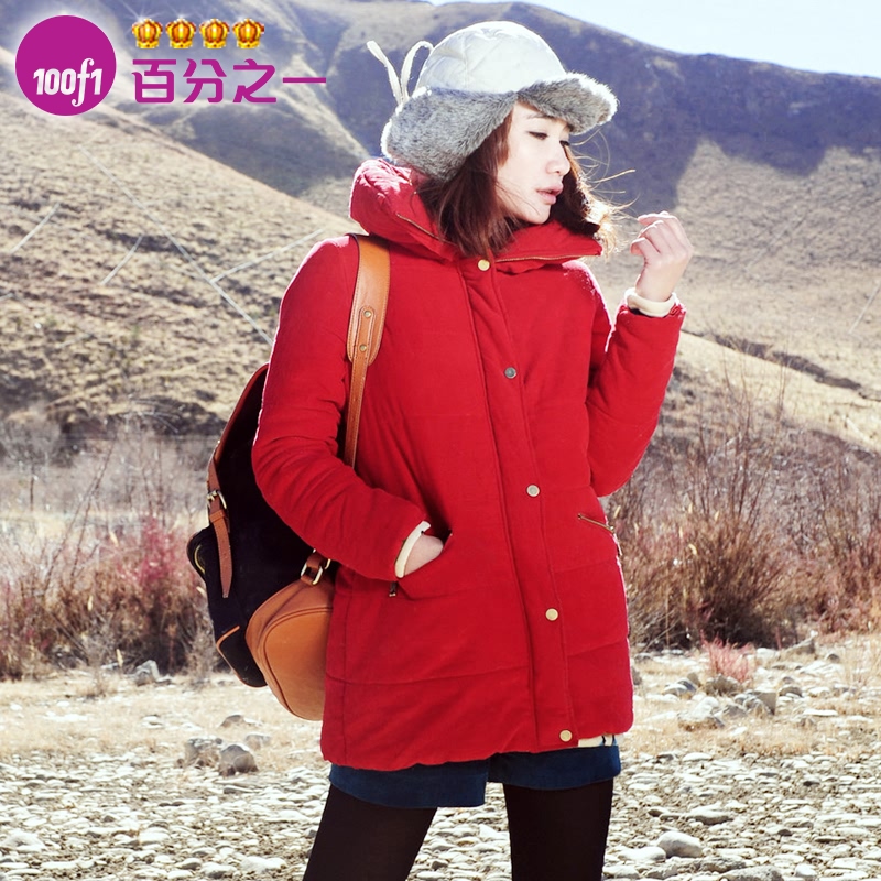 Straight cotton-padded jacket plus size wadded jacket women outerwear thickening medium-long casual winter f5408