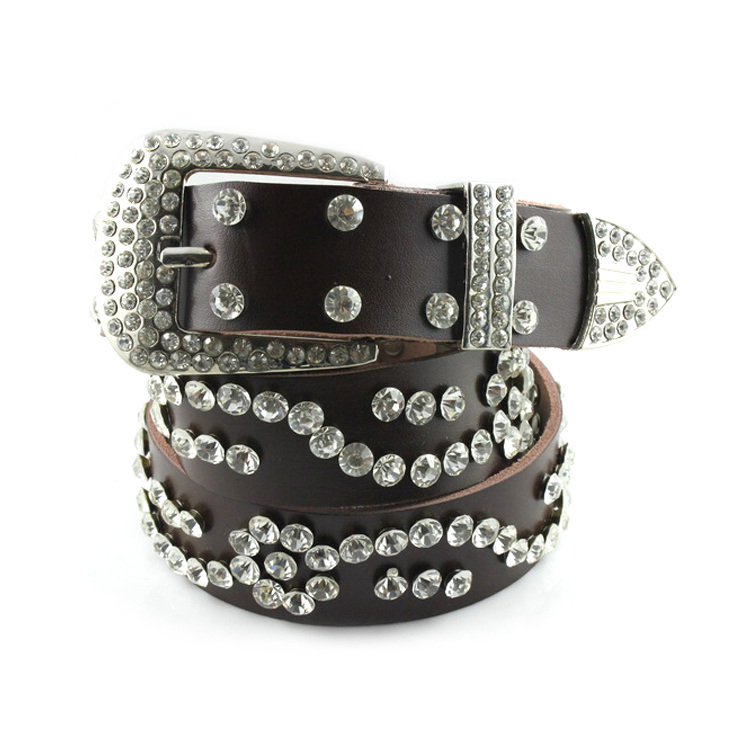 Strap female fashion all-match women's rhinestone decoration wide belt women's genuine leather full rhinestone cowhide belt