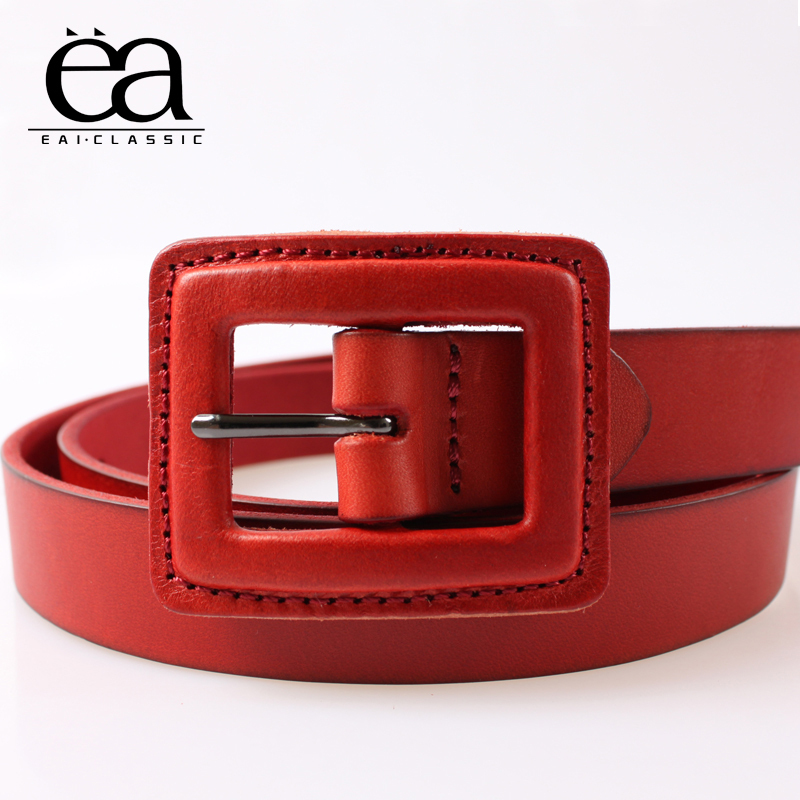 Strap female genuine leather fashion anti-allergic decoration belt Women first layer of cowhide red fashion brief