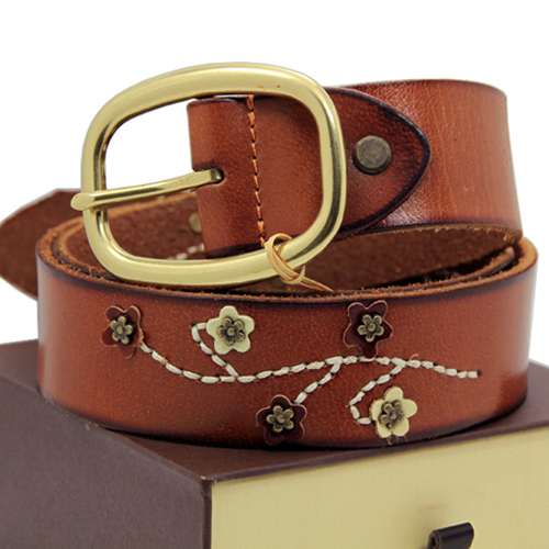 Strap genuine leather strap women's belt first layer of cowhide handmade crushing strap women's strap