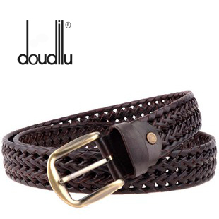 Strap pin buckle male women's cowhide belt casual knitted genuine leather basic