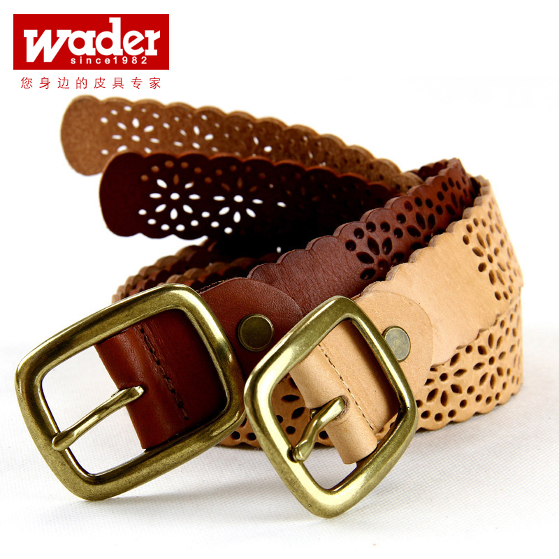 Strap women's genuine leather first layer of cowhide strap Women genuine leather cutout belt female all-match 040