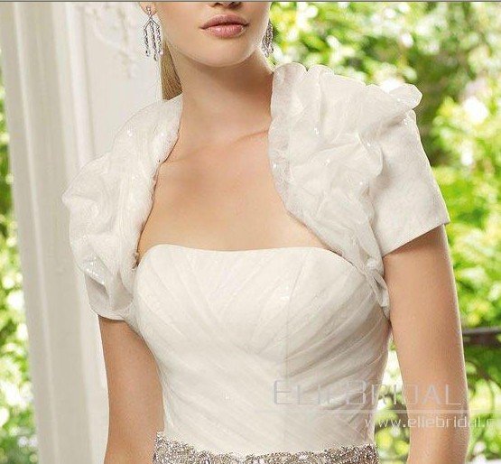 Strapless A Line Floor-Length Wedding Dresses Jacket