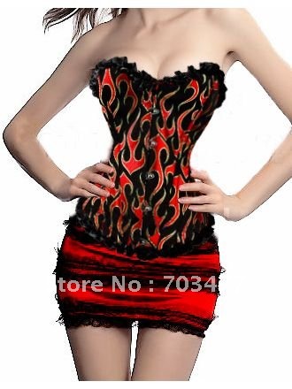 Strapless Lace up Sexy Corset with Mini Dress Overbust Corset Free Shipping Wholesale and Retailer