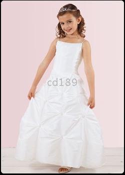 straps A-line white Flower Grils Dress Custom-made Beautiful Elegant spaghetti