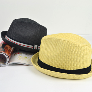 Straw braid summer fedoras short brim plain jazz hat lovers design male general strawhat