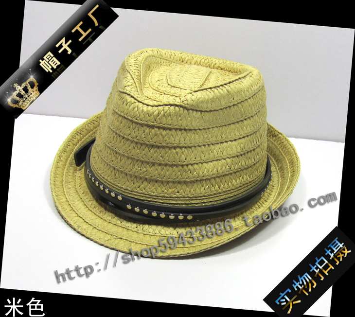 Straw braid sun-shading jazz hat fashion male beach women's spring summer lovers casual hat