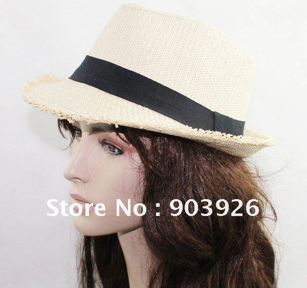 Straw hats Adult Natural raffia Irregular brim Design 6 Color MIX, free shipping B12017