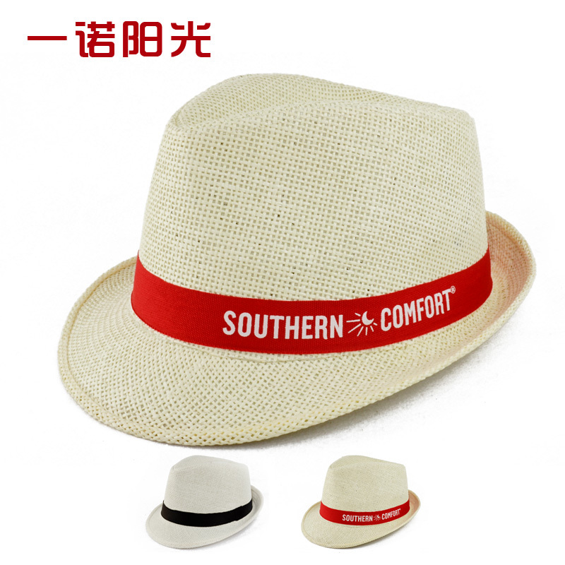 Straw weaving shallow top fedora hat jazz hat shading is prevented bask in men and women cap