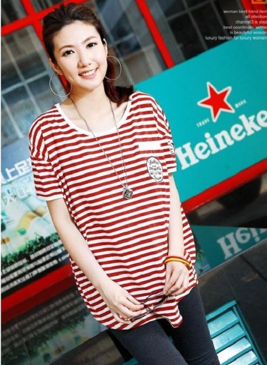 Stripe maternity clothing maternity clothing maternity t-shirt summer top 5812 off 20%