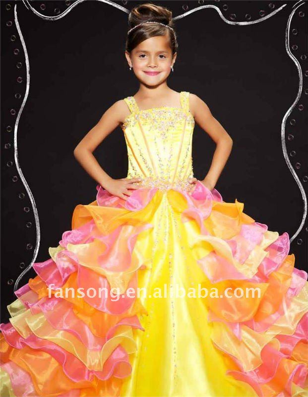Stunning beaded A-line organza  flower girl dress 2011