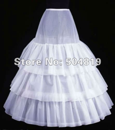 Stunning Beautiful New White 3-Hoop Wedding Dress Petticoat Underskirt Free Shipping