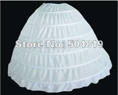 Stunning Beautiful white 6 hooped wedding bridal petticoat underskirt Free Shipping