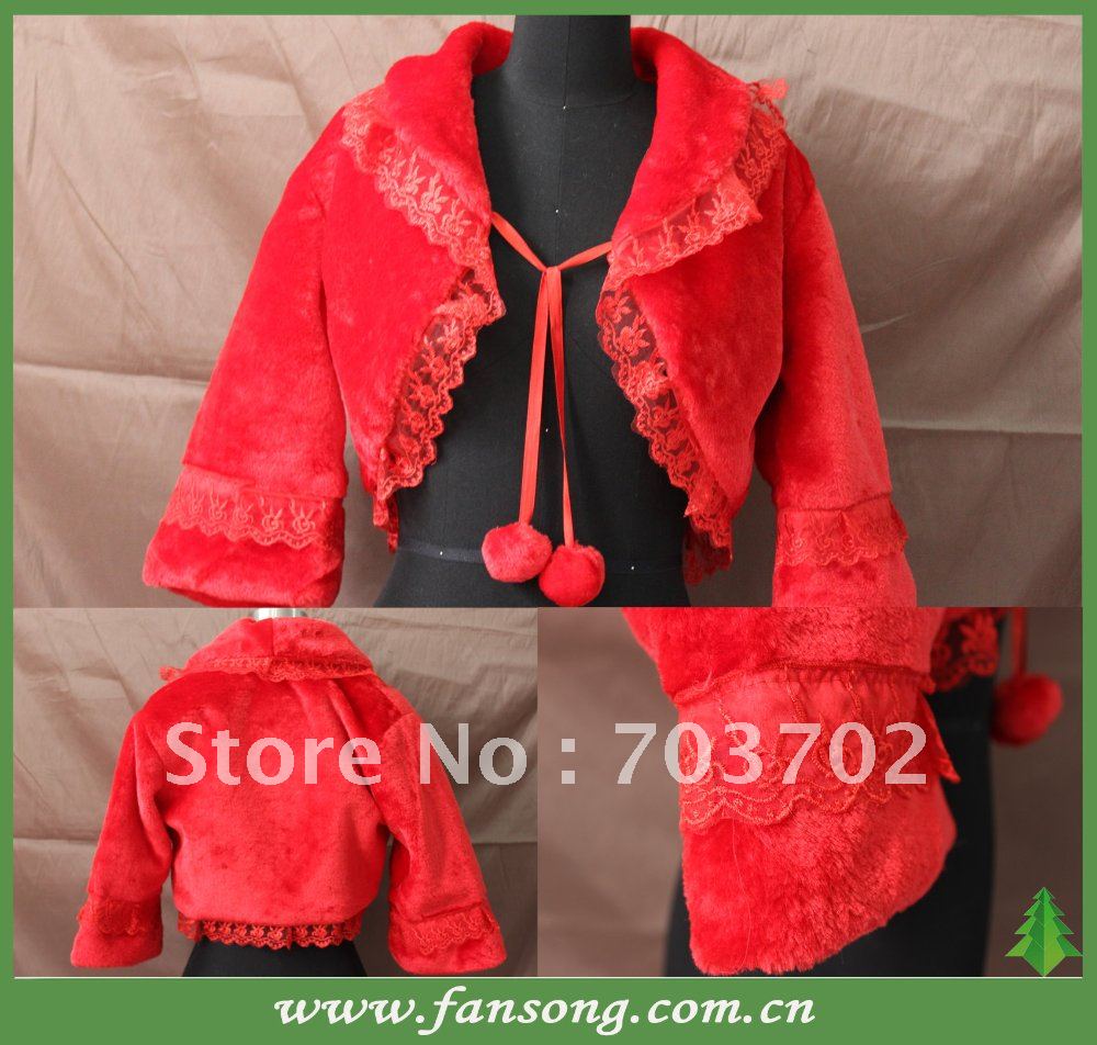 Stunning red fur  wedding jacket