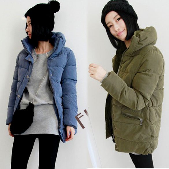 Stylish Korean Women's Full Zip Winter Warm Thicken Long Jacket Coat Outwear free shipping 7988