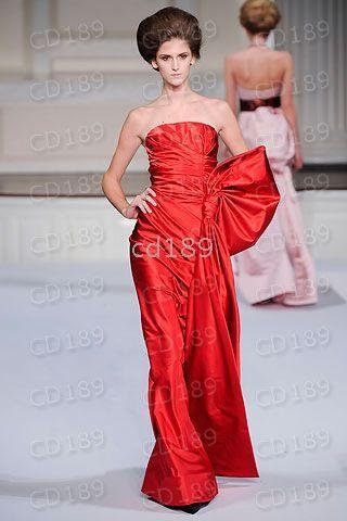 Stylish strapless floor-length pleated red satin Formal Gowns Free size! Any color