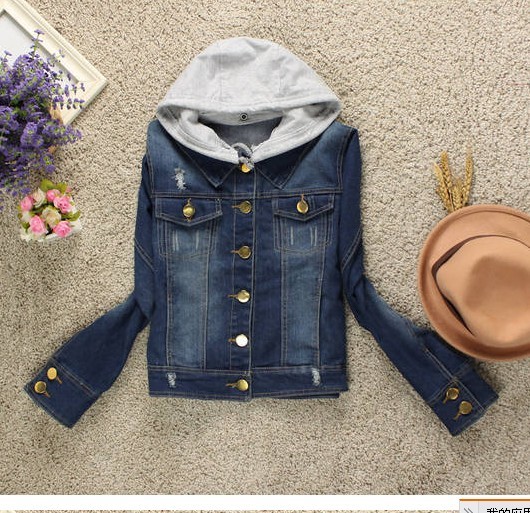 Submissively clothing autumn new arrival  women's denim outerwear female long-sleeve casual faux two piece outerwear